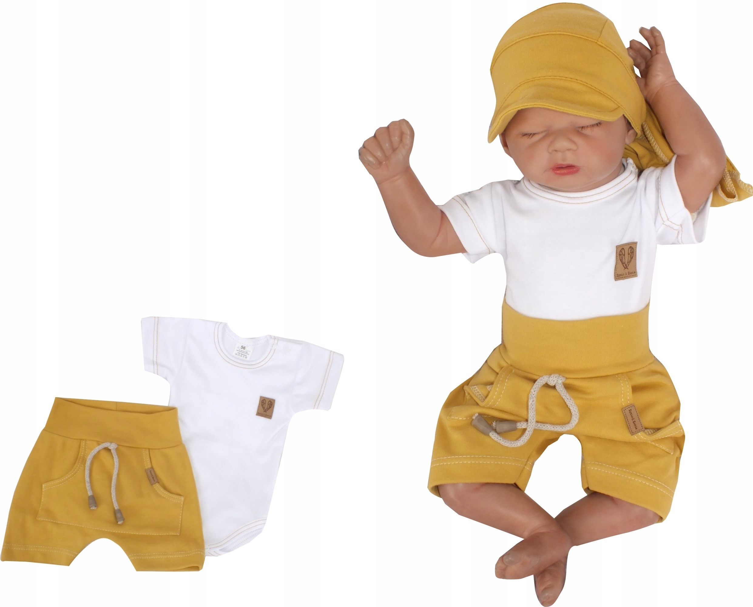 

2cz bawełniany komplet na lato body+spodenki 56