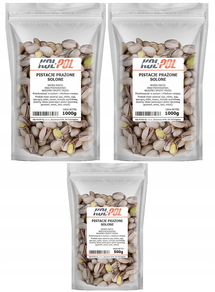 Levně Pistácie Pražené Solené 2,5kg Přírodní velké čerstvé vysoce kvalitní Kol-Pol