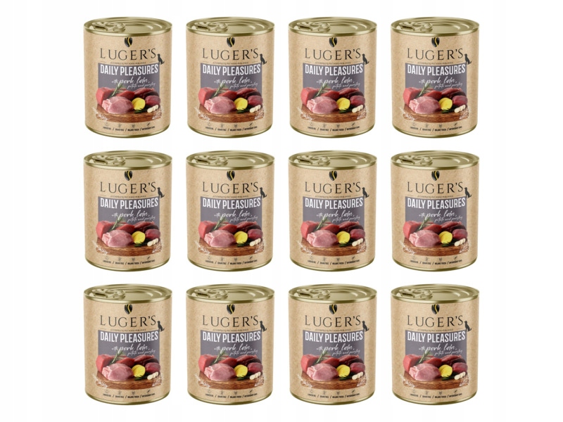 Karma dla psa Lugers ze schabem wieprzowym, ziemniakiem 12 x 800 g
