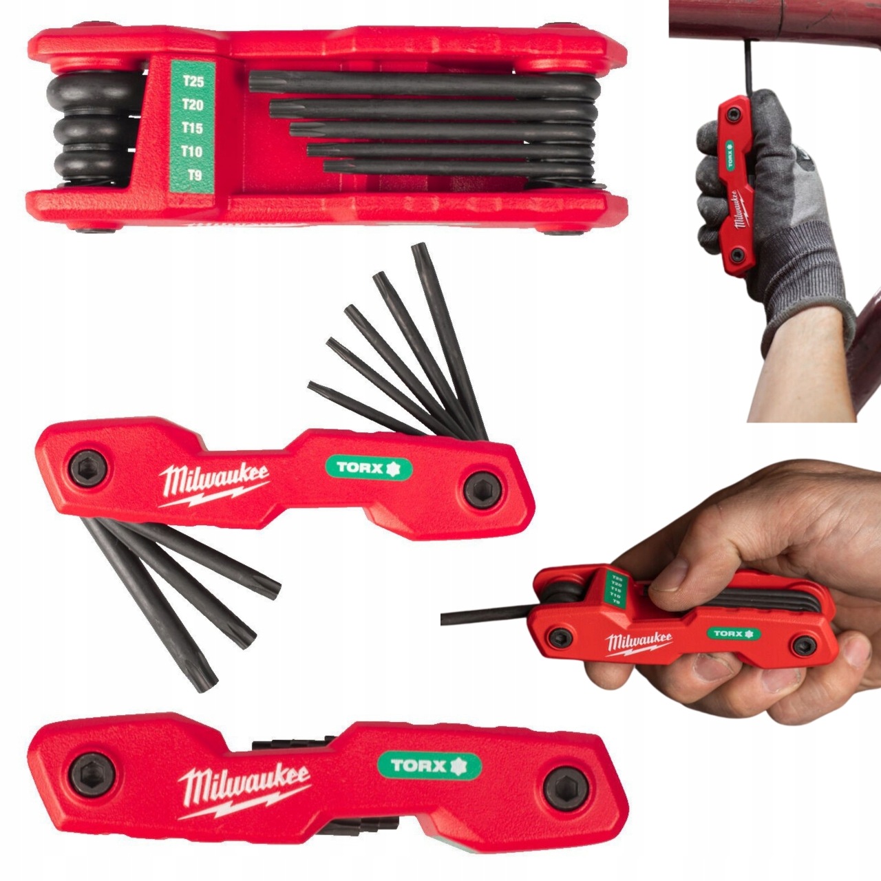 Klucze składane Torx Milwaukee zestaw kluczy T9 T40 8 szt