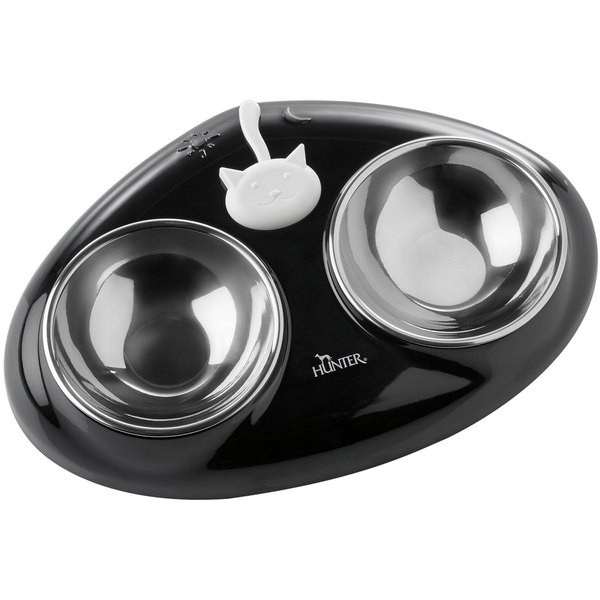 Levně Hunter Miska pro kočky dvojitá Moulins 150 ml černá