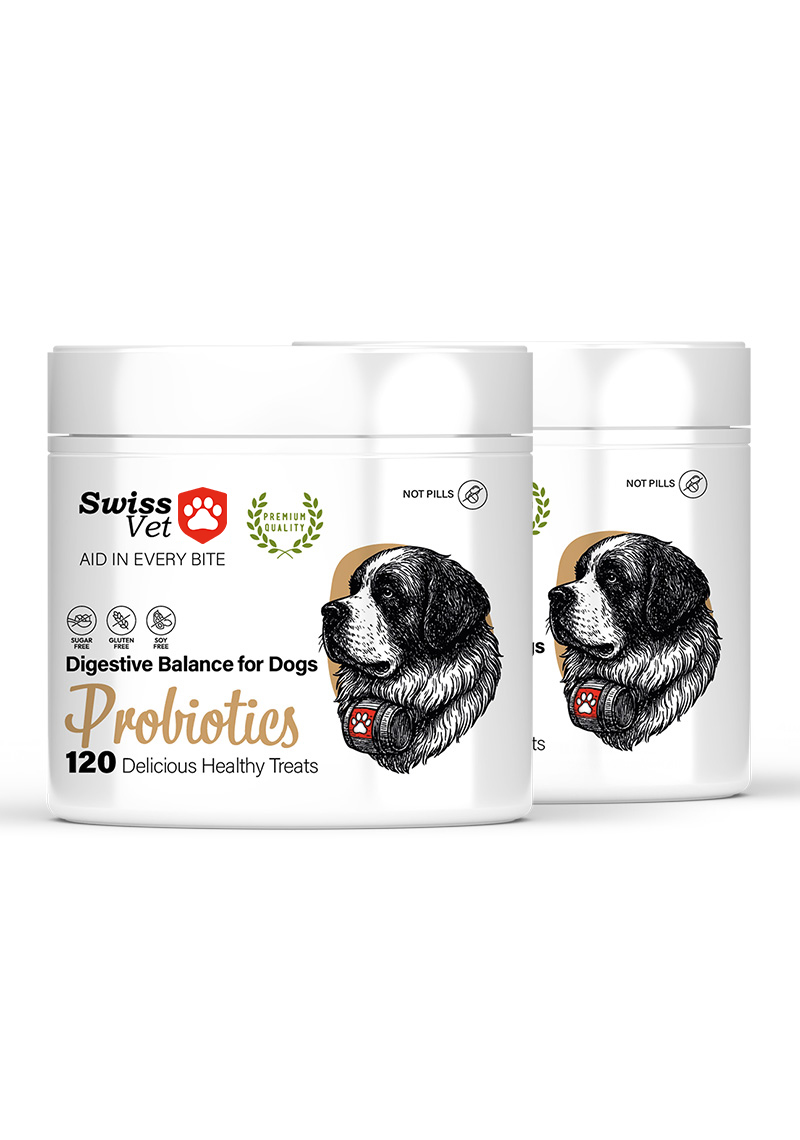 SwissVet doplněk pro podporu střevní podpory pro psa, imunita, energie 2x120