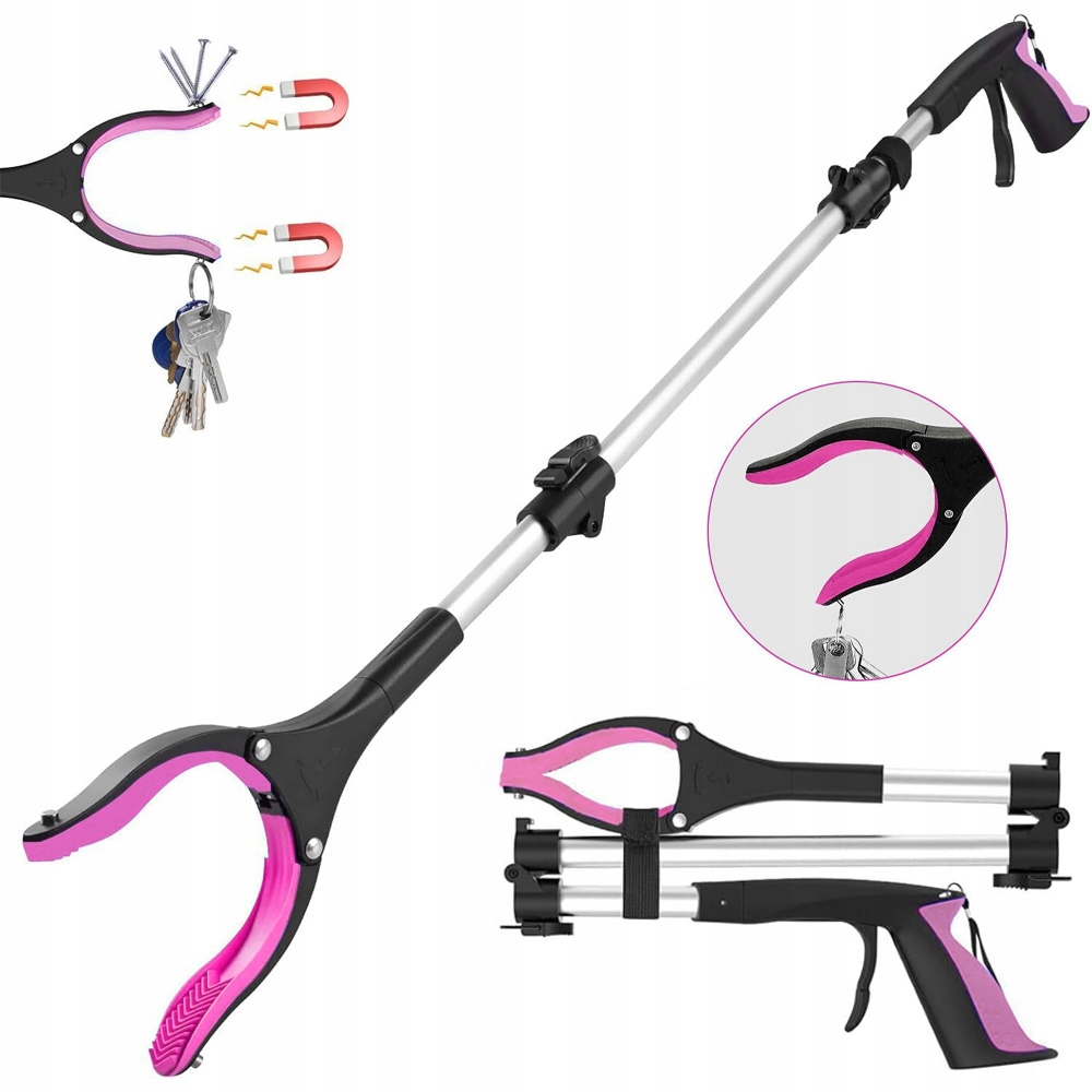 Szczypce Chwytak Dla Seniora Z Magnesem Składany Zbierania Do Śmieci 109CM