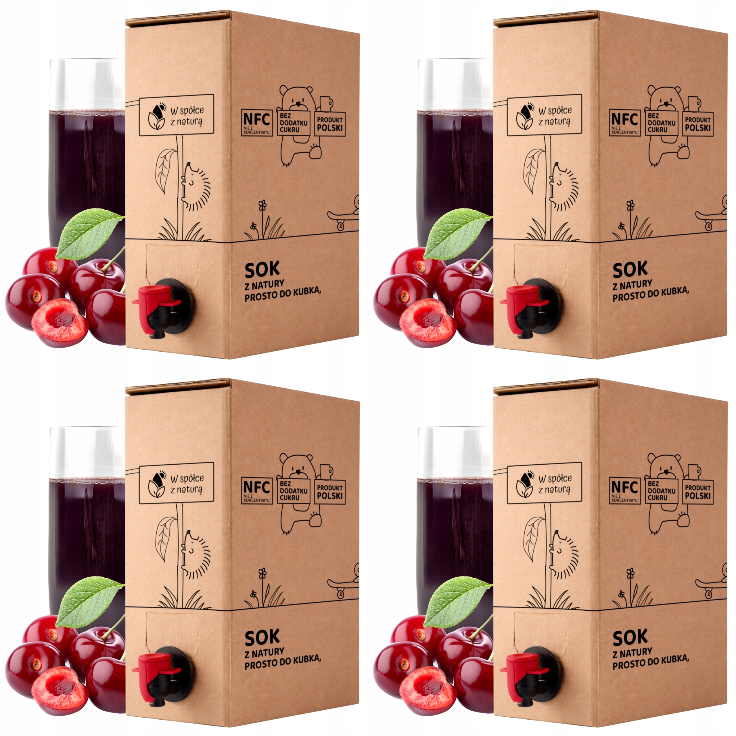 Sok Wiśniowy Tłoczony 5L Sok z Wiśni Naturalny Nfc Wiśnia 100% zestaw