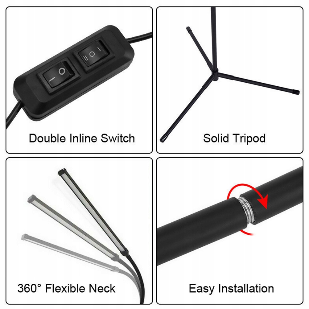 LAMPY BIUROWE Z Ściemniaczem STOJAK PODŁOGOWY LED Długość/wysokość 25 cm