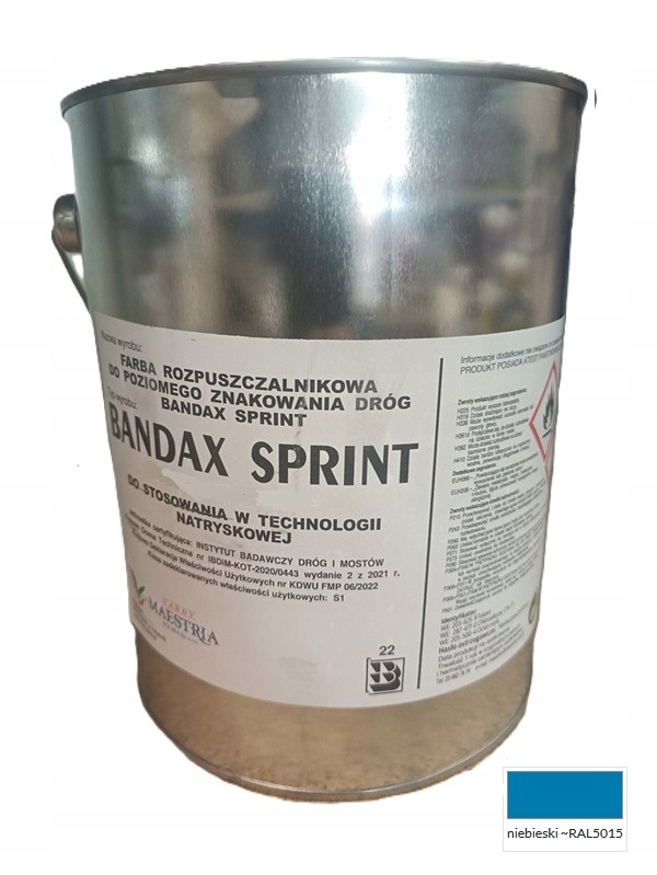 Farba Drogowa Bandax Sprint Na Asfalt Beton Bruk 5 kg 3 litry Niebieski