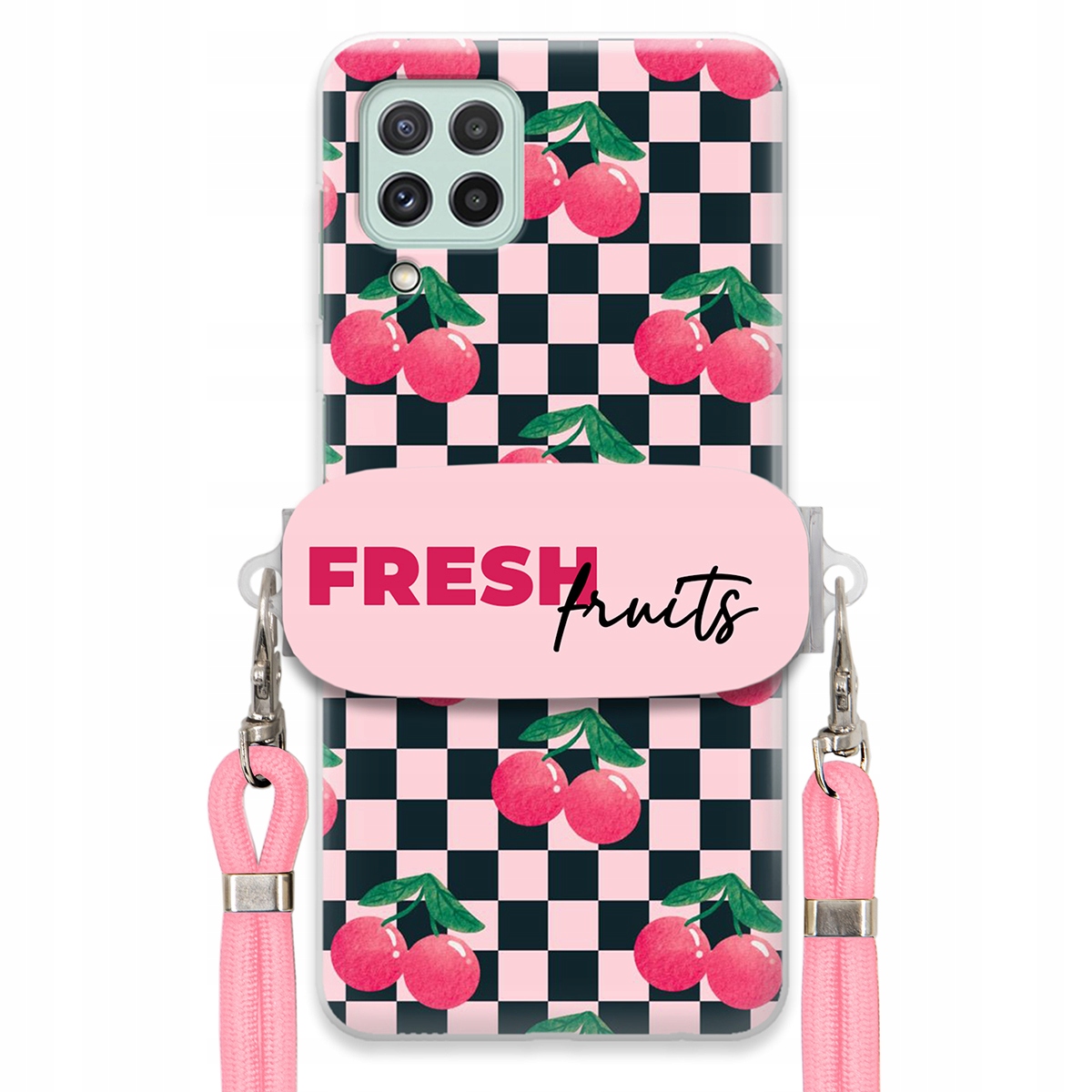 Puzdro pre Samsung A22 4G Crossbody vodítko držiak šachovnice Fresh Fruits