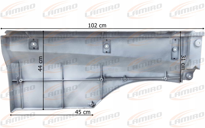 DAF XF106 PRZEDŁUŻENIE NADKOLA STOPNIA BŁOTNIK LEWE białe Numer katalogowy części 55113-44EXW