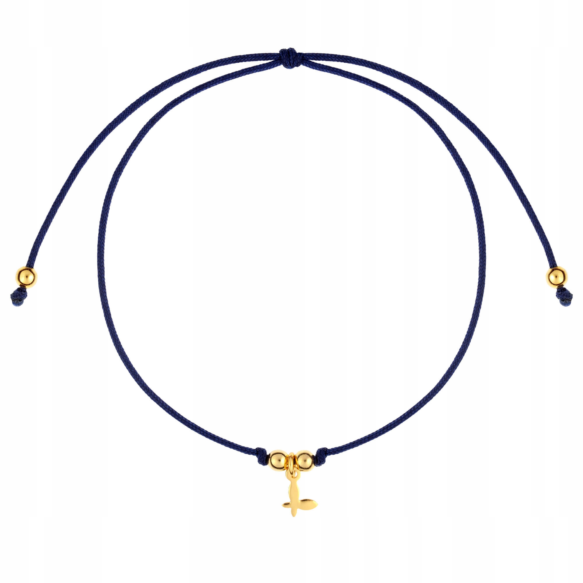 

Bransoletka srebrna pozłac niebieski sznurek Sadva