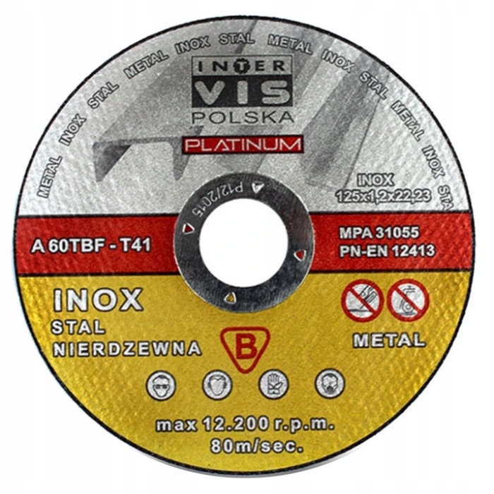TARCZA 125 X1,2 TARCZE DO CIĘCIA METALU INOX 5szt Kod producenta IVMIC12512