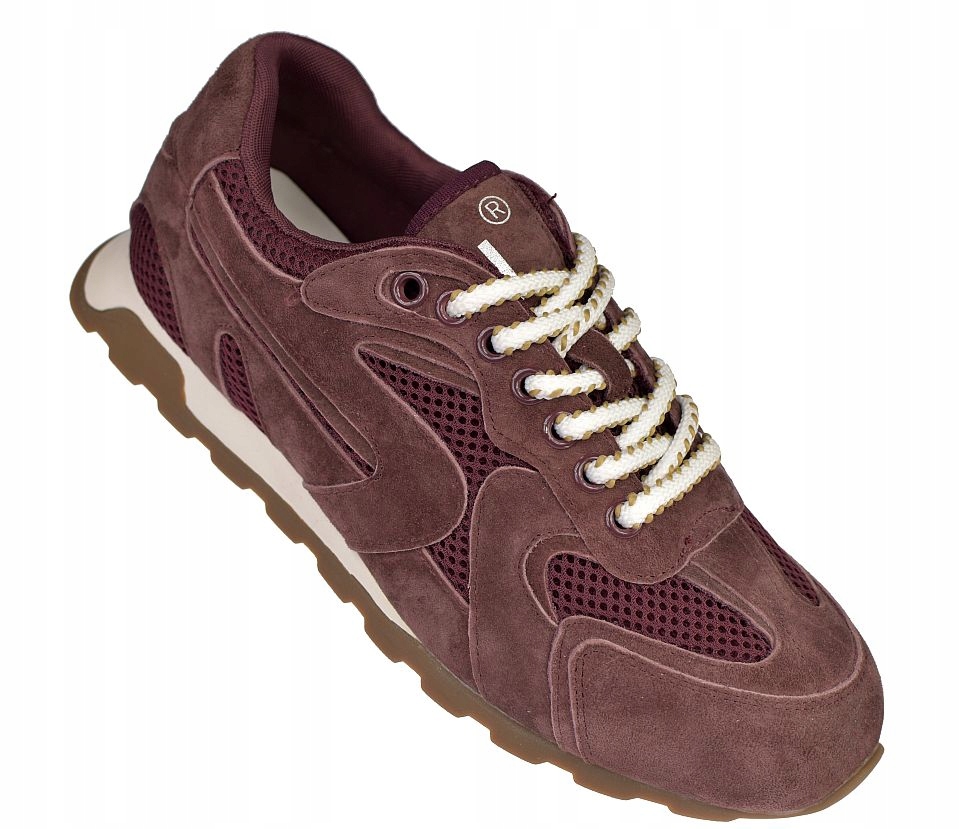 Dámské kožené tenisky sportovní boty JK/A-3-131 Wine semišové vel 36