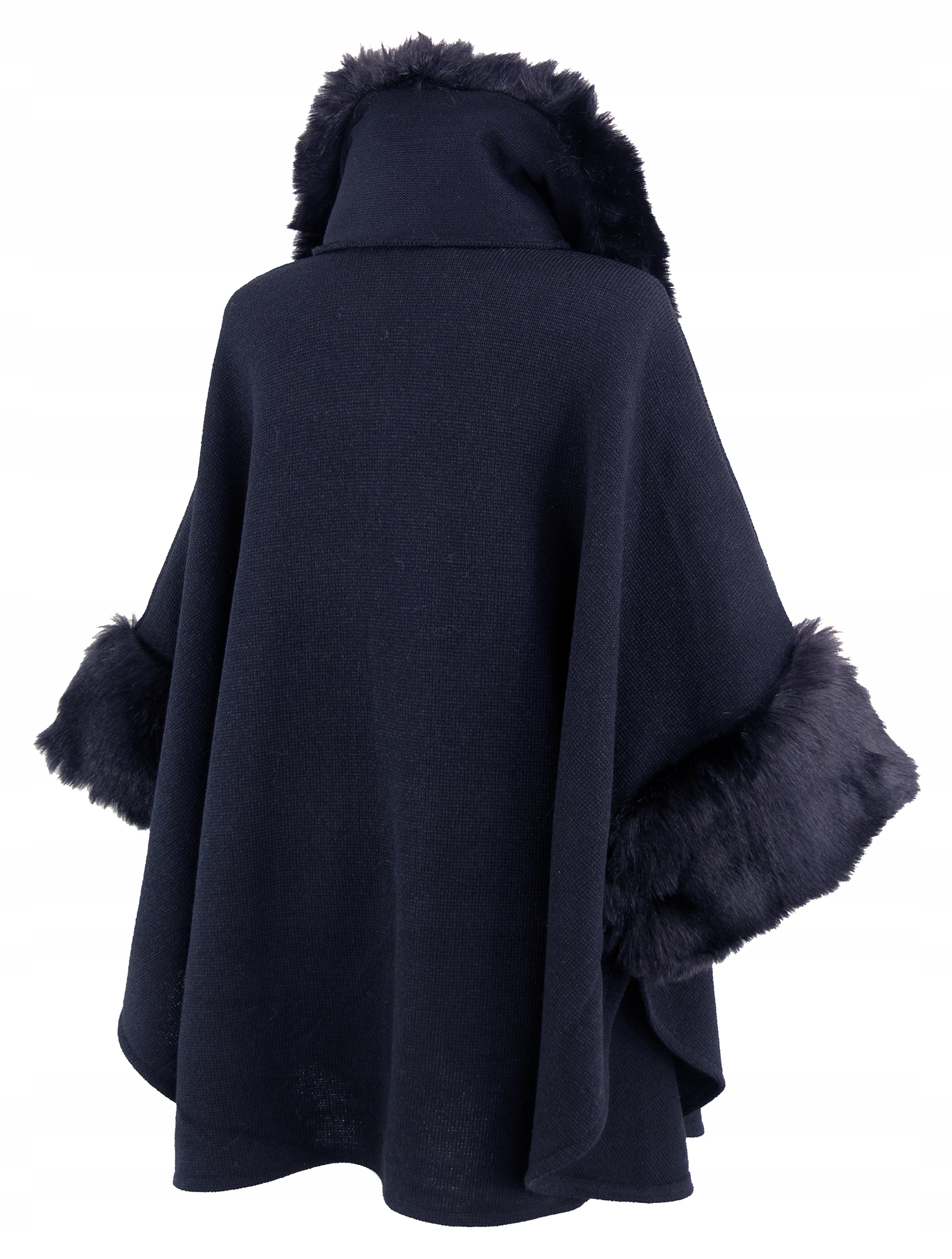 PELERYNA PONCZO SWETER FUTRO GRANAT UNI 40 - 56 Model oversize