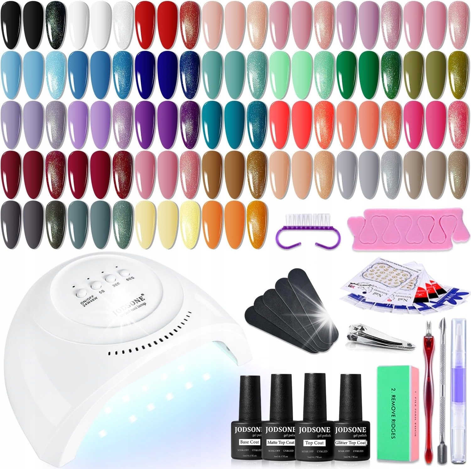 Sada pro hybridní manikúru Jodsone Uv lampa 32 laků, dokonalá krabička