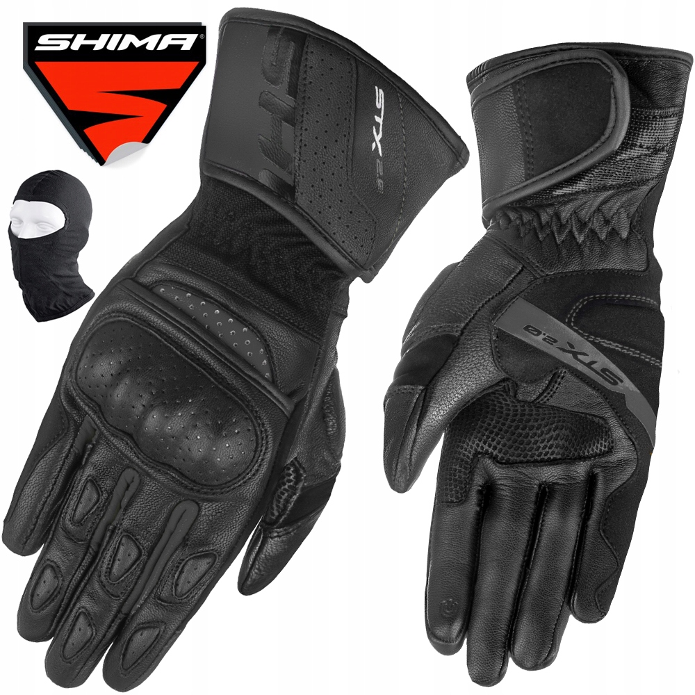 Motocyklové Rukavice Shima Stx 2.0 Black Pánske Kožené Dlhé Darček