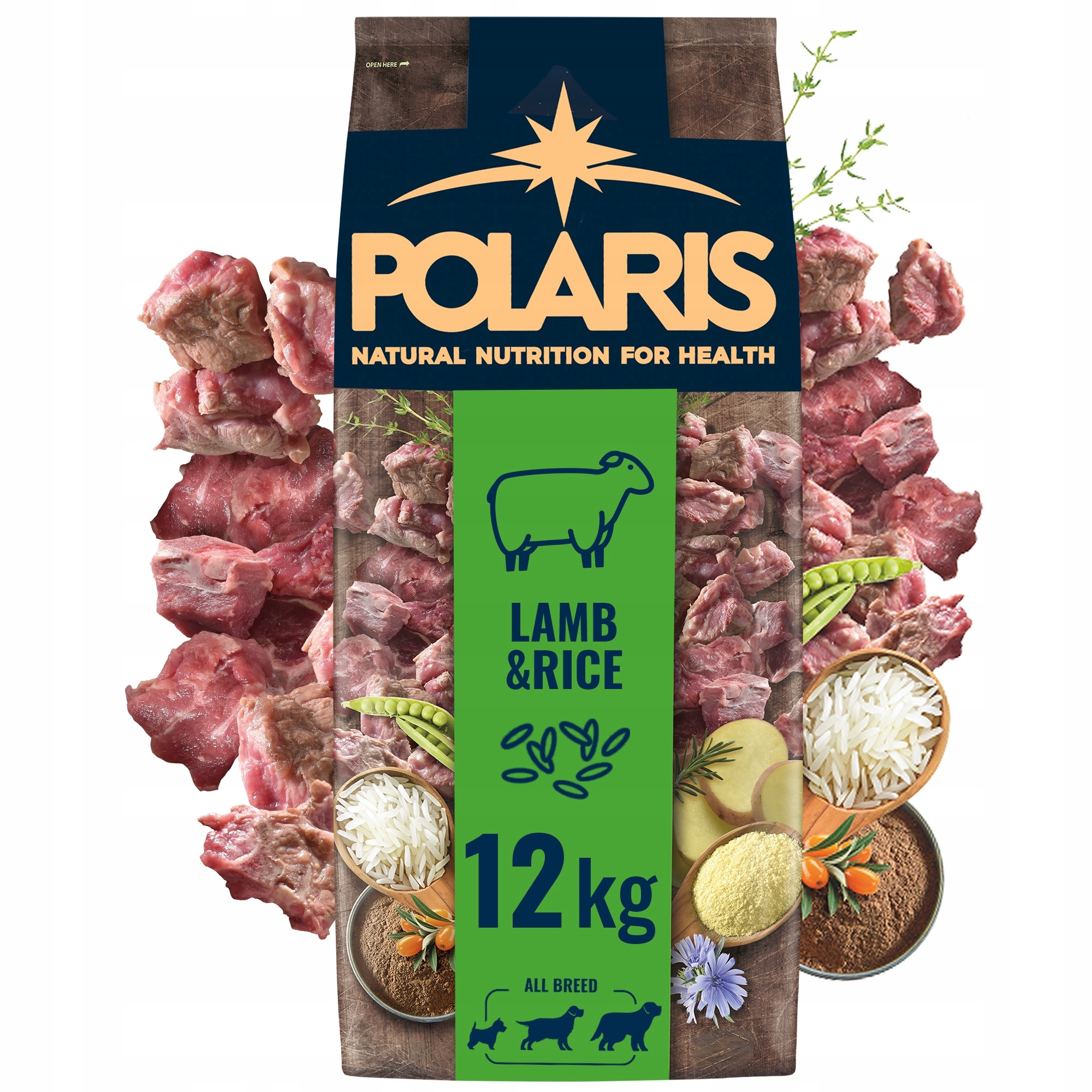 Suché Krmivo Pro Psy Jehněčí Polaris s jehněčí rýží 12 kg Bez Lepku konzervanty