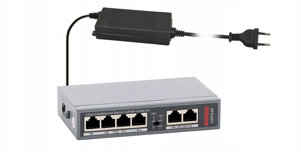 Ultralink FastEthernet Switch, 4xPoE+, 2xUpLink Pulsar