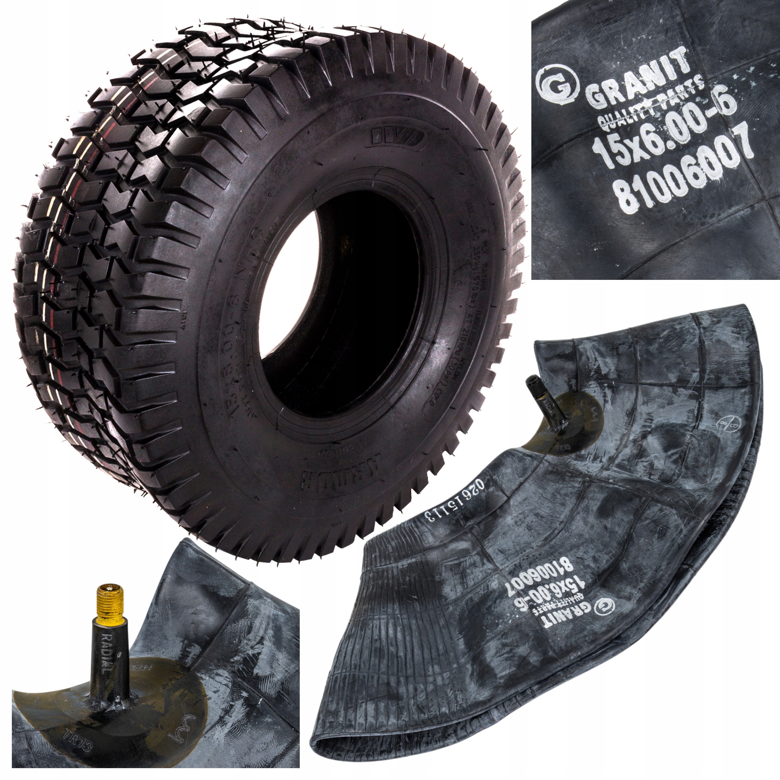 Opona dętka do traktorka kosiarki Turf Stiga Castel Garden Mtd 15x6.00-6