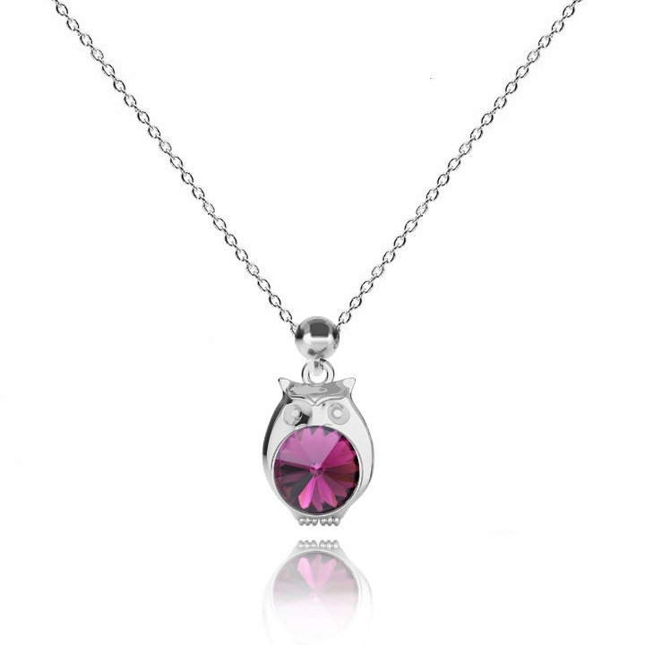 

Srebrny Naszyjnik Sowa Sówka Swarovski srebro 925
