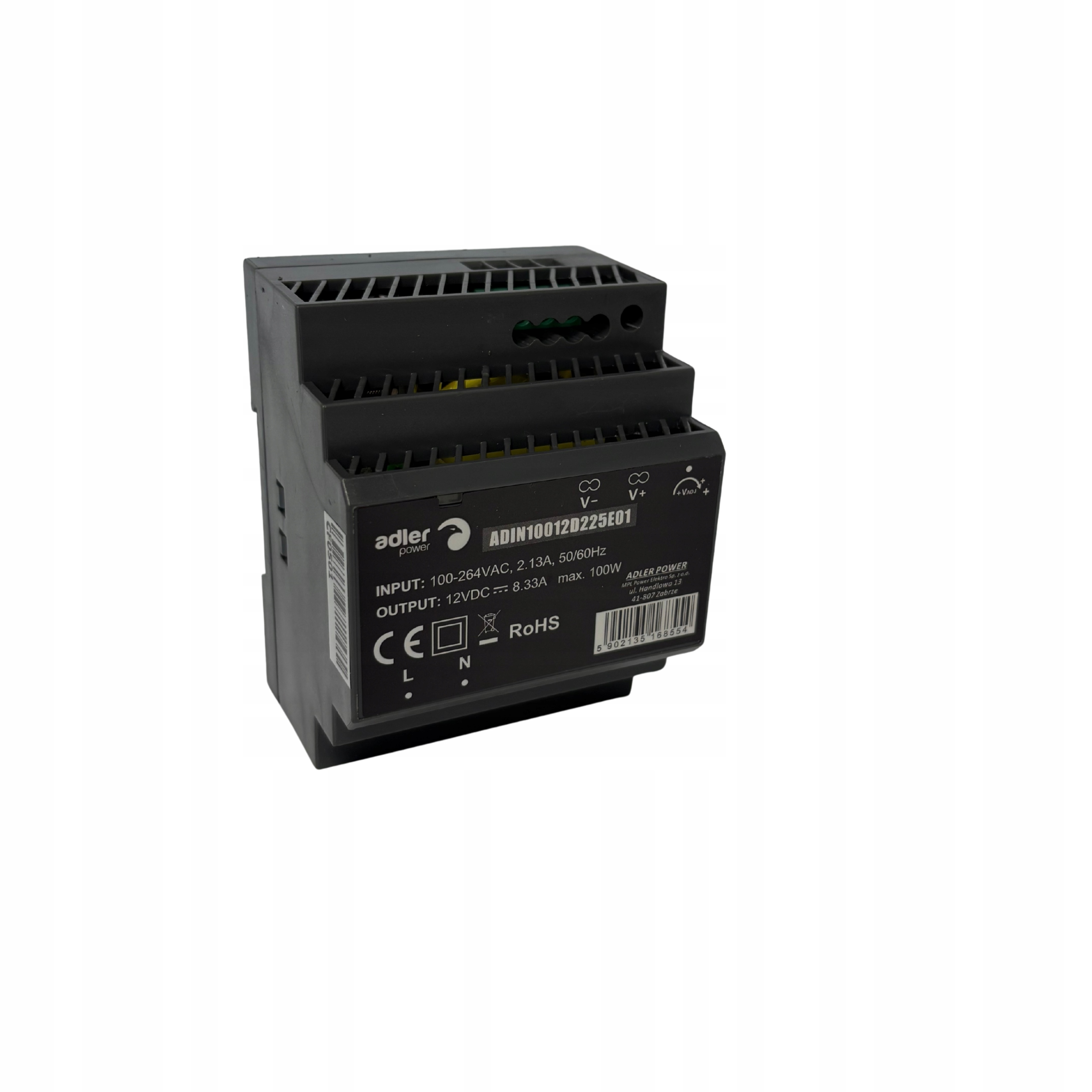 ADIN10012: Napájecí zdroj Din 12V 100W Adler
