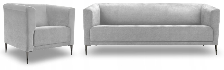 Sada Toledo Vena 03 modrá pohovka křeslo velur/velvet Výrobce Pl