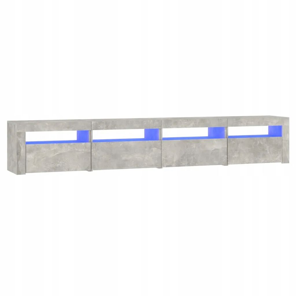 Tv skříňka s Rgb Led osvětlením, 240 x 35 x 40 cm, šedá, betonu