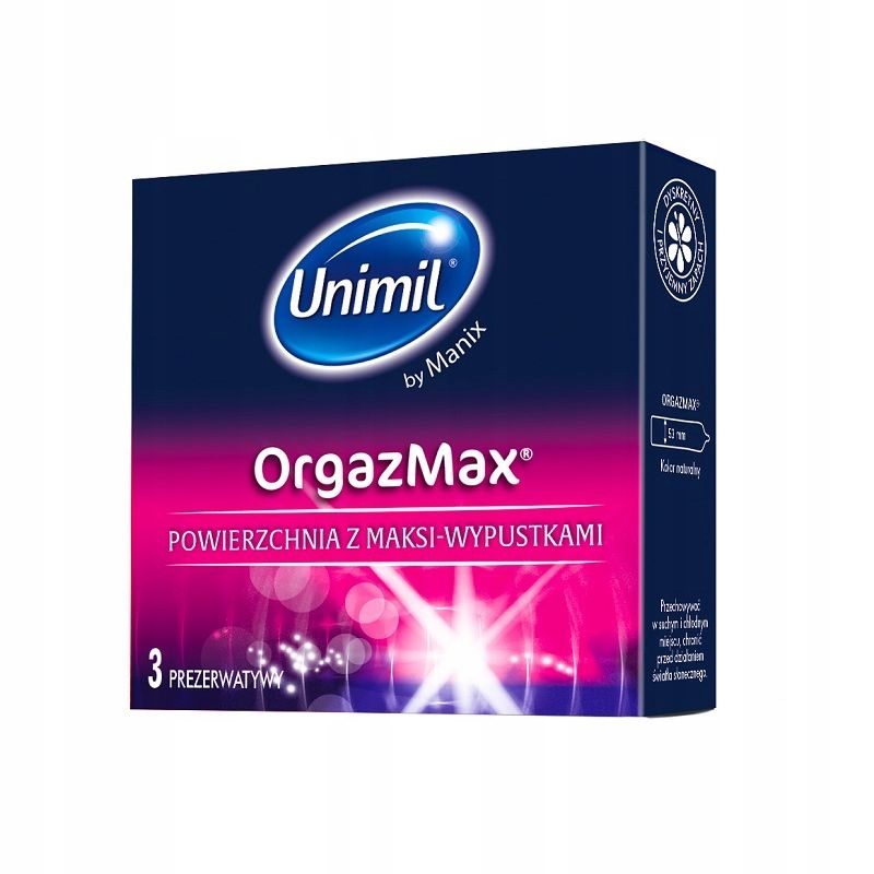 

Prezerwatywy z wypustkami Unimil Orgazmax 3 sztuki