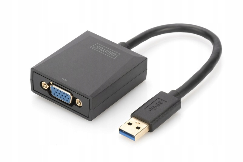 Kabel adapter Digitus Vga 1080p Fhd na Usb 3.0 aluminiowy