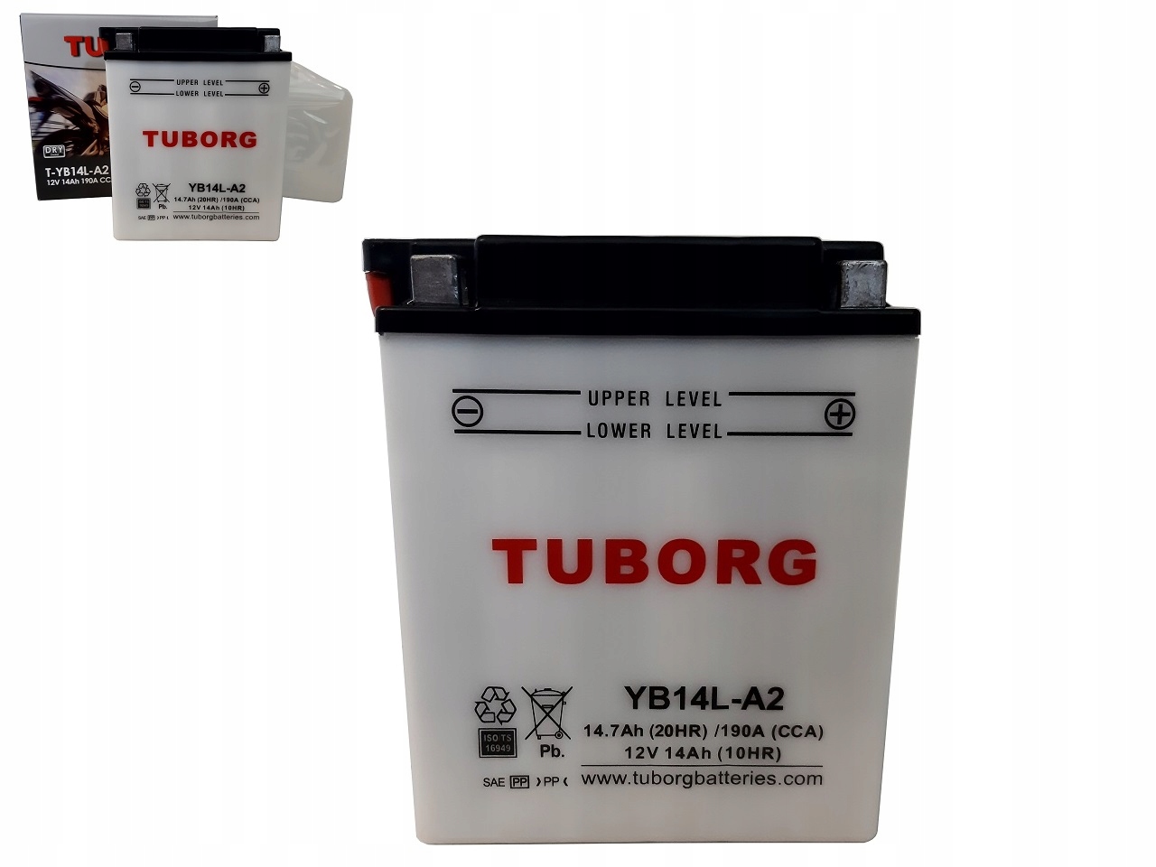12N14-3A CB14L-A2 - Аккумулятор для мотоцикла TUBORG YB14L-A2 12V 14Ah