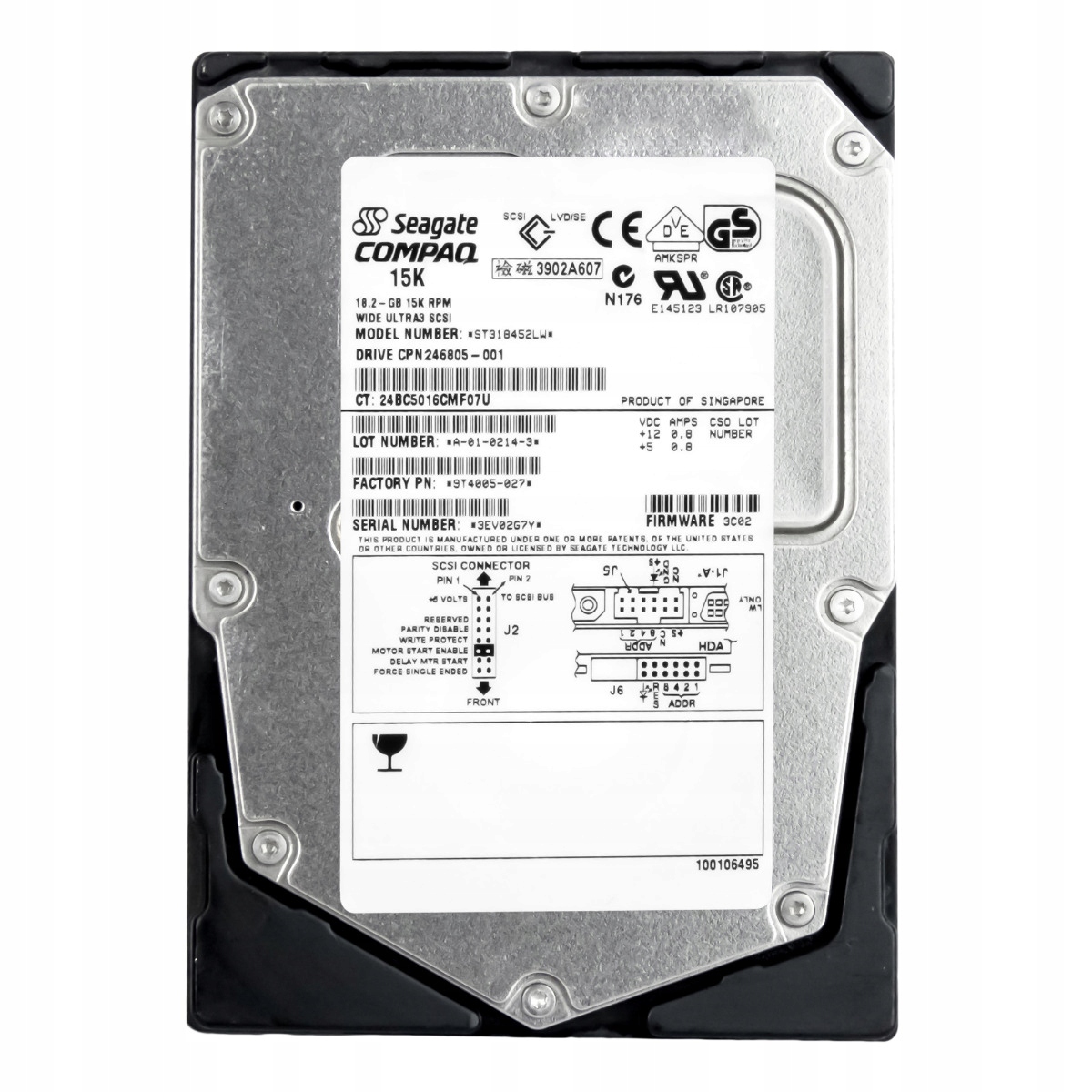 Compaq 246805-001 18,2 Gb 15K 8 Mb Scsi U160 3,5'' ST318452LW