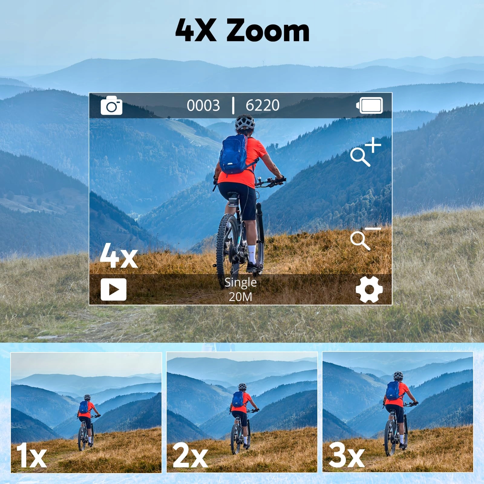 AKASO Kamera Sportowa 4K 30FPS 20MP WiFi Wodoodporna 40M EIS Zoom 4X — miniatura 6