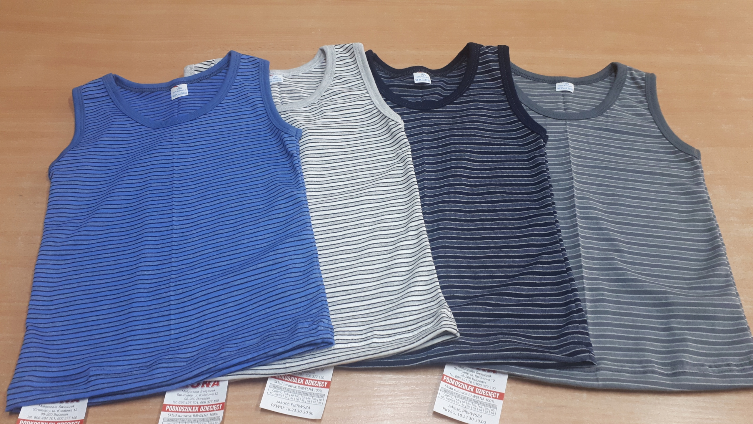 

Podkoszulek na ramiączkach w paski( 4-pack) 128