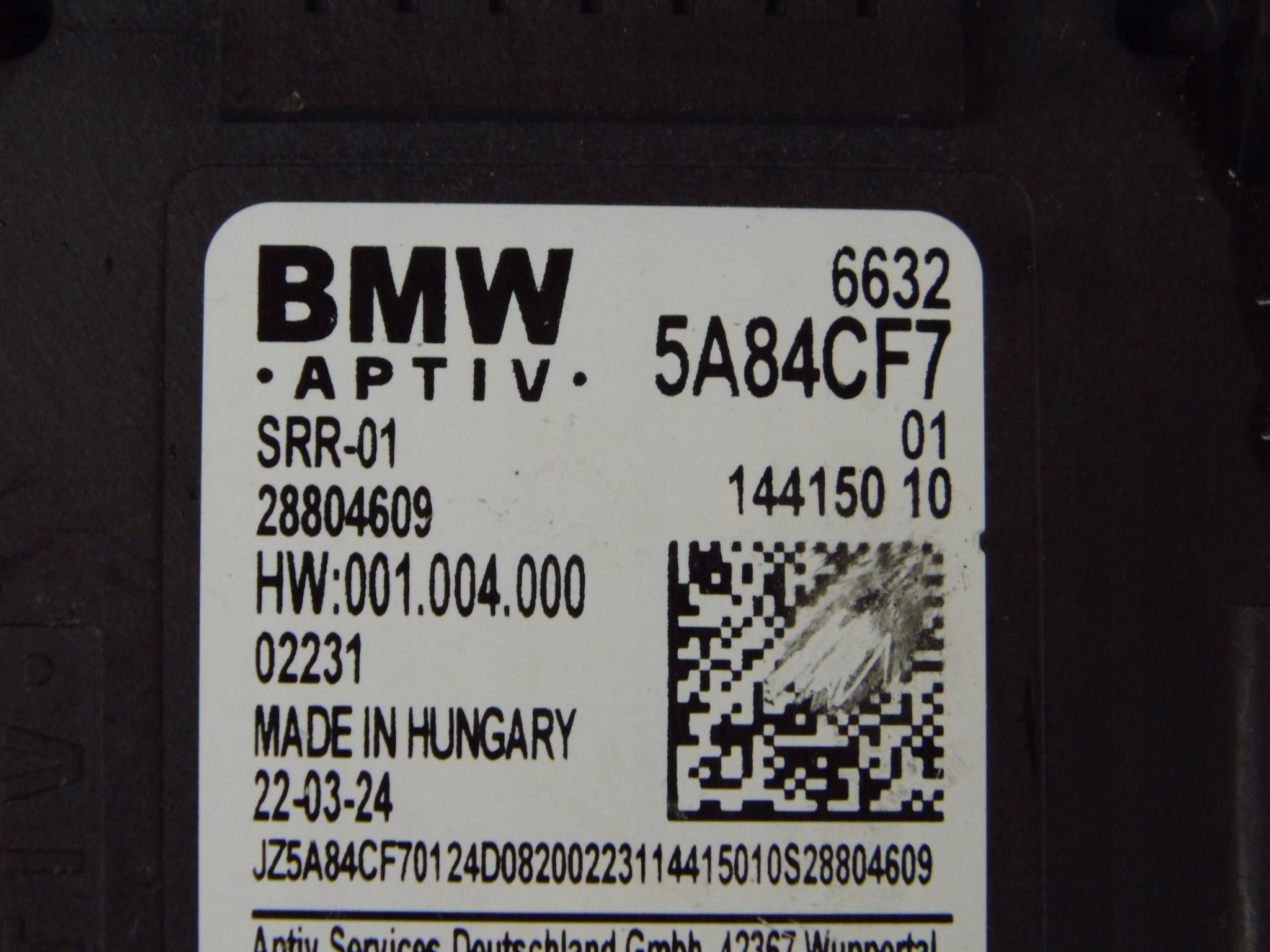BMW 1 F40 3 G20 5 G30 sensor radar module martwego pola changes supports 5A84CF7