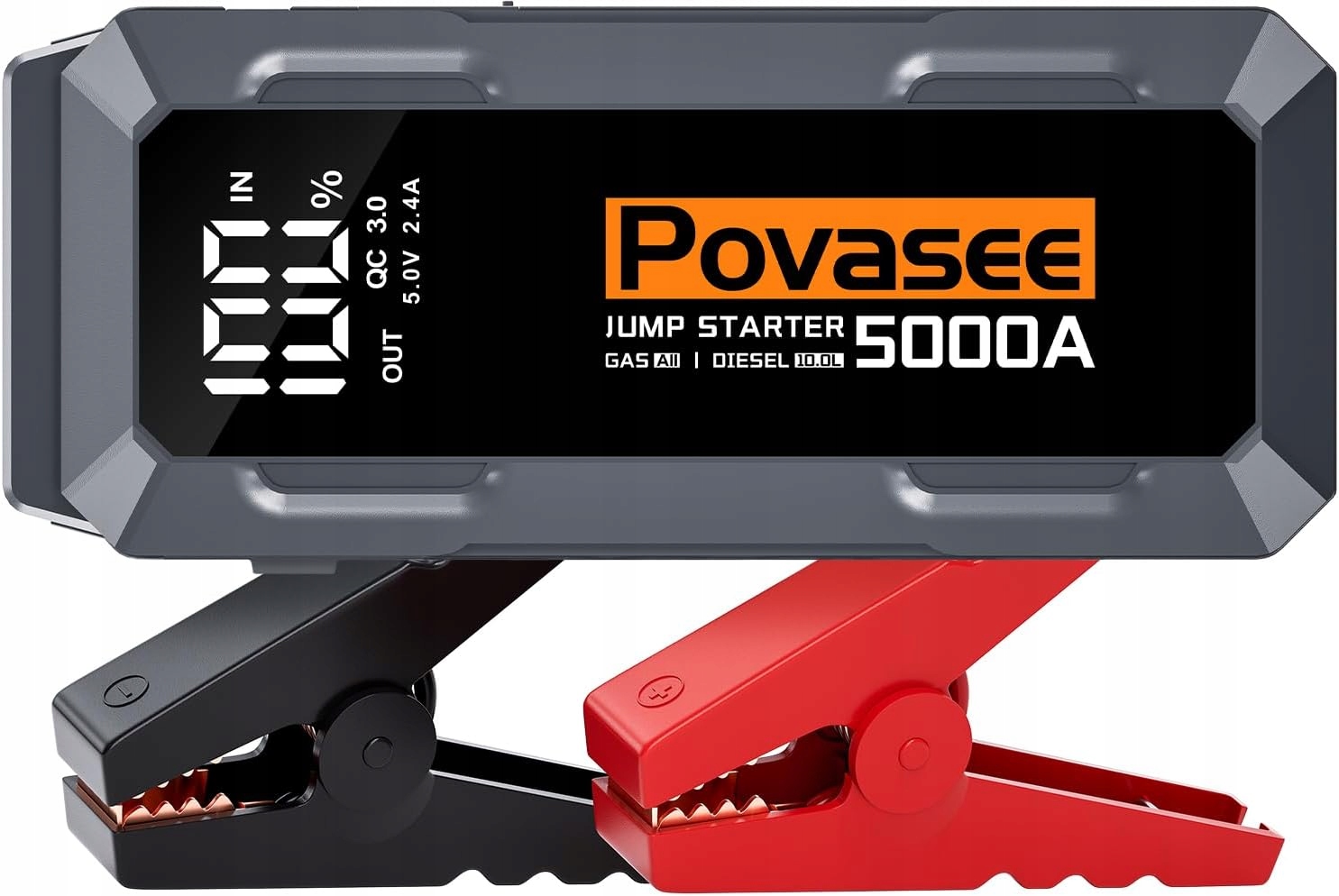 Rozrusznik Samochodowy Povasee Jump Starter 5000A LCD 12V USB LED