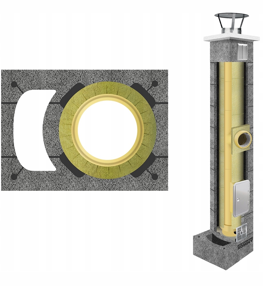 Keramický systémový komín fi 160 12 m 36x49 s ventilací Všechna Paliva