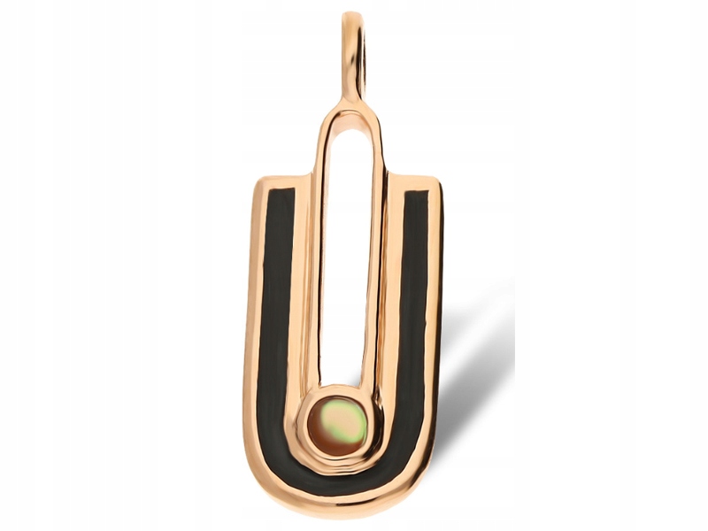 Stříbrný přívěsek 925 růžové písmeno U s opálem je ideální jako dárek