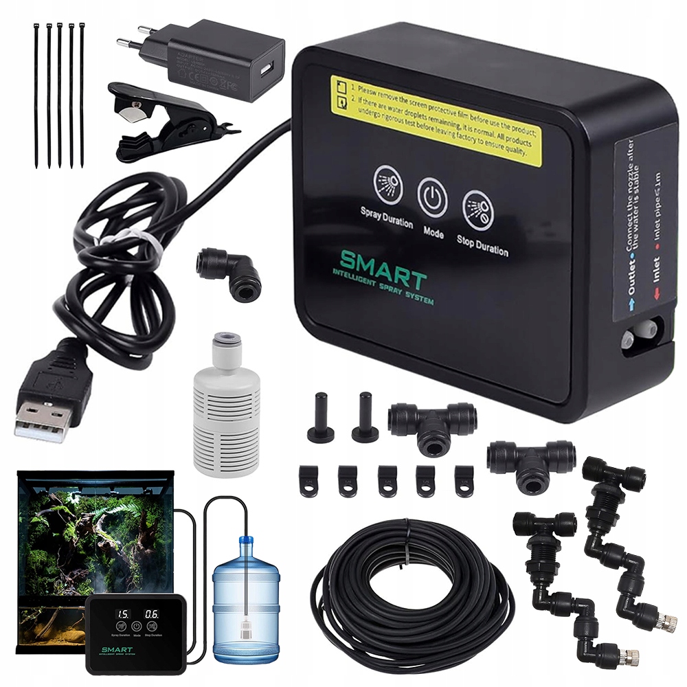 Systém Zavlažovač Zvlhčovač Do Terária Pro Plazy Obojživelníky Agama Gekon Legwan 360°