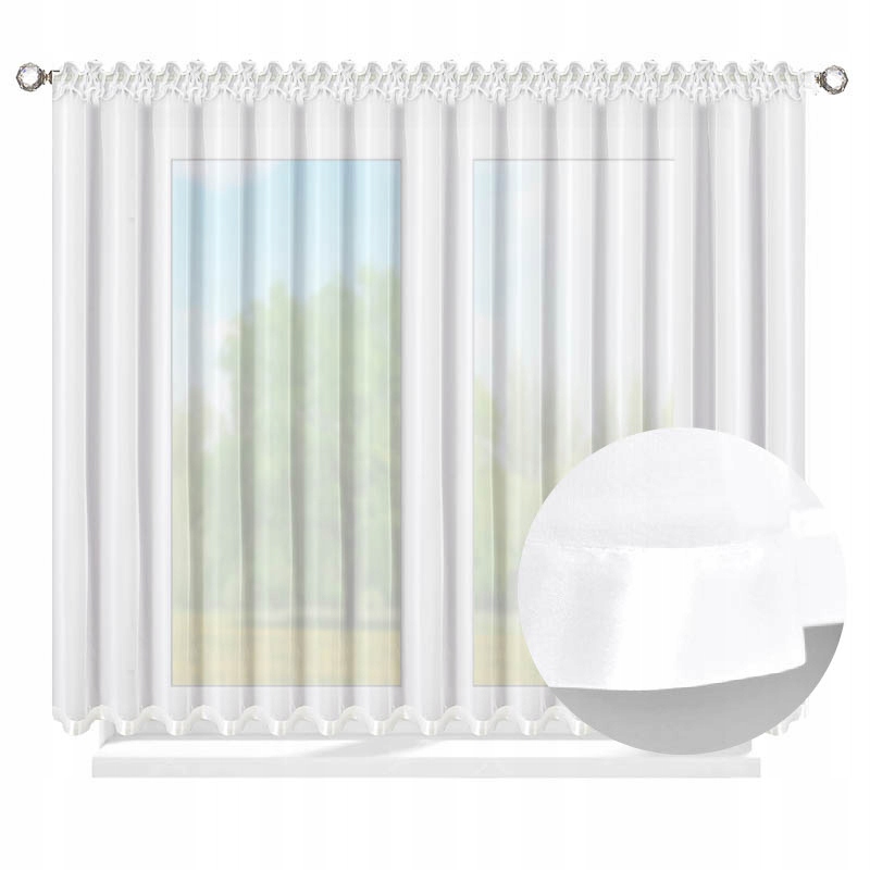 

Firana prosta z Lamówką Firanki gotowe 140x300