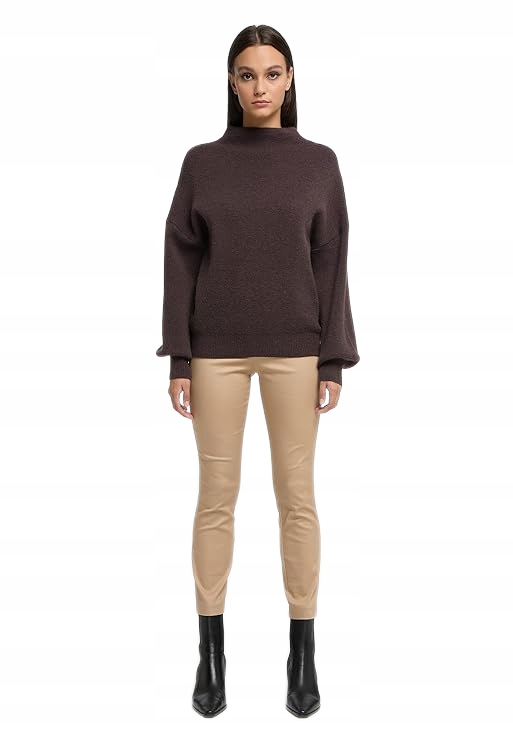 Risa Hnědý Dámský Svetr Se Stojáčkem S Dlouhým Rukávem Xs/s 2FA