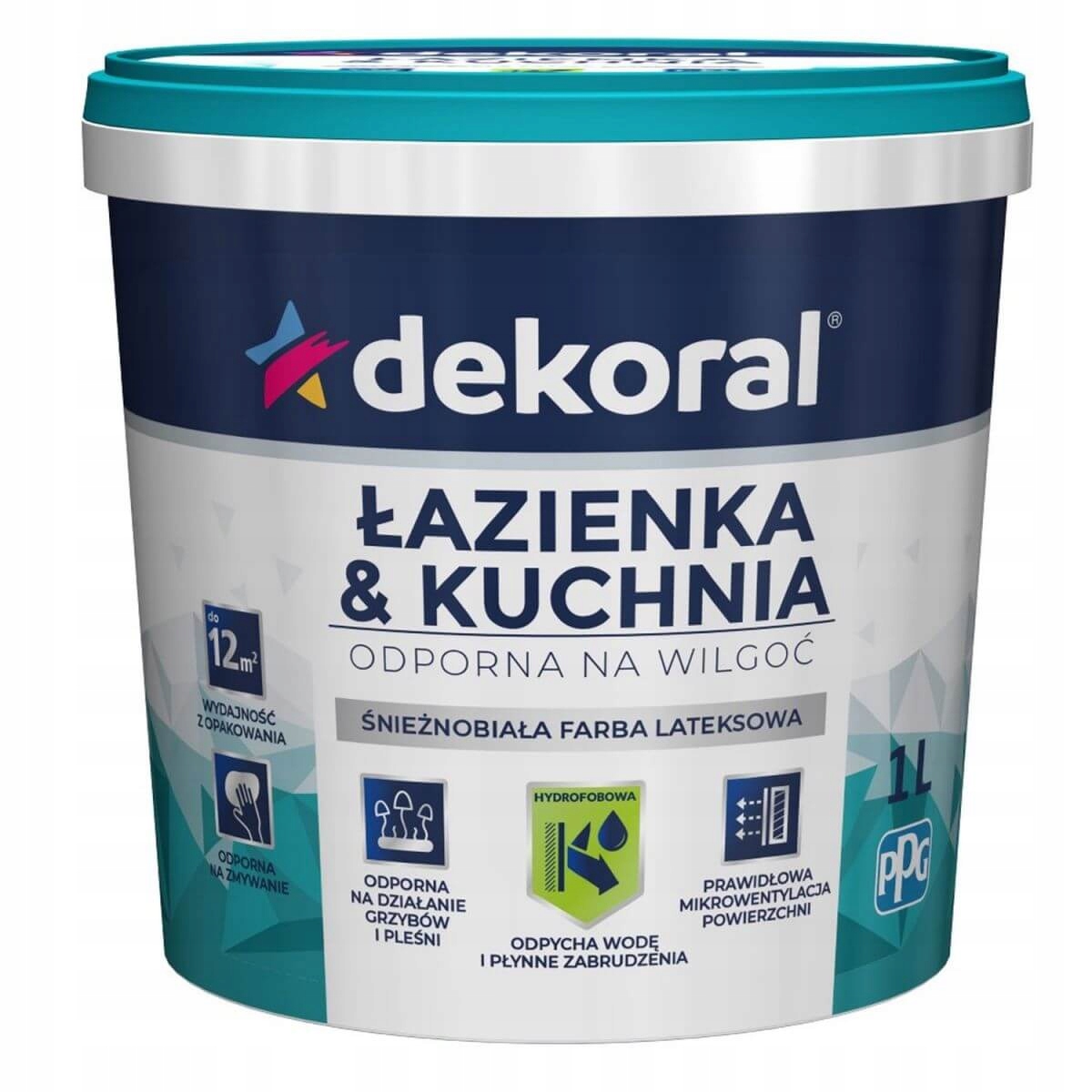 

Farba Łazienka&Kuchnia Biała Mat 1L Dekoral