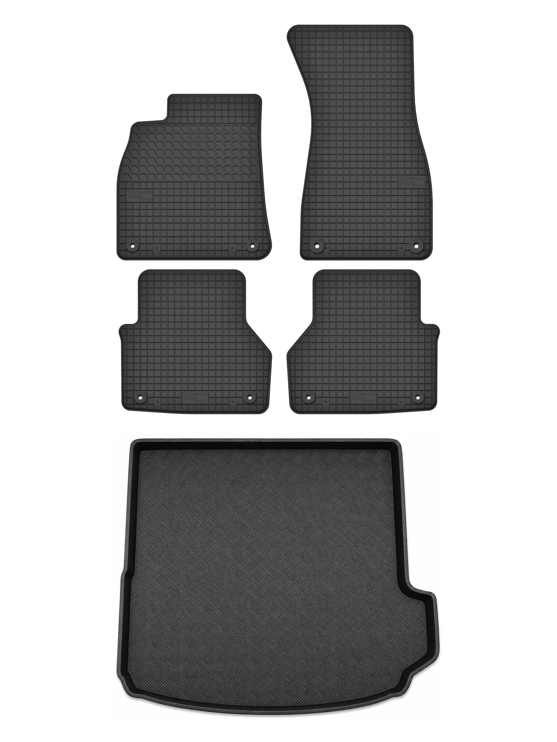 Gumové rohože SolidTread rohožka do batožinového priestoru pre: Audi A6 C8 2018 5 ks