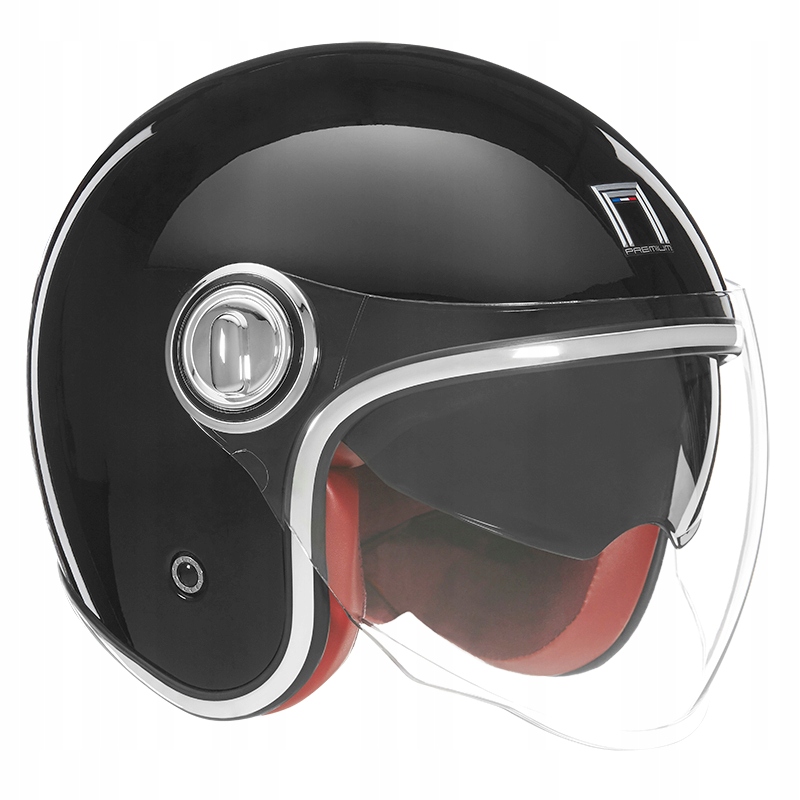 Nox Premium Kask Otwarty Jet Heritage Solid Kolor Czarny Połysk Rozmiar XL