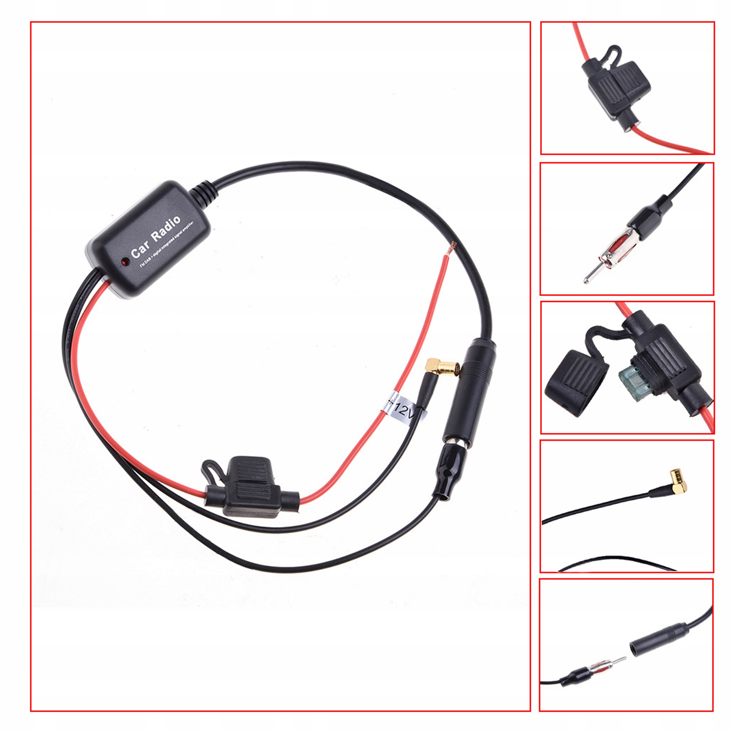 WZMACNIACZ SAMOCHODOWY ANTENOWY SYGNAŁU RADIOWEGO AM FM 12V DO SAMOCHODU Model AMFM