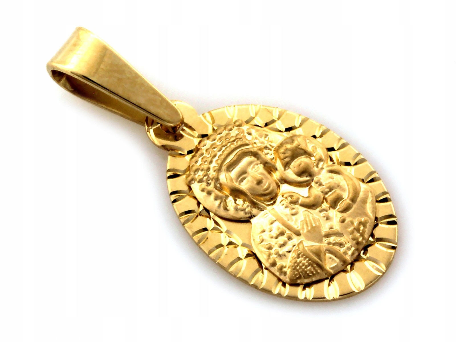 Zlatý elegantní medailonek Panna Maria Čenstochovská 585 14k 0,62g 15mm x 9mm