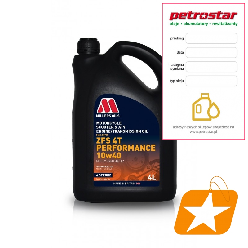 Millers Oils Zfs 4T Performance 10W40 4L