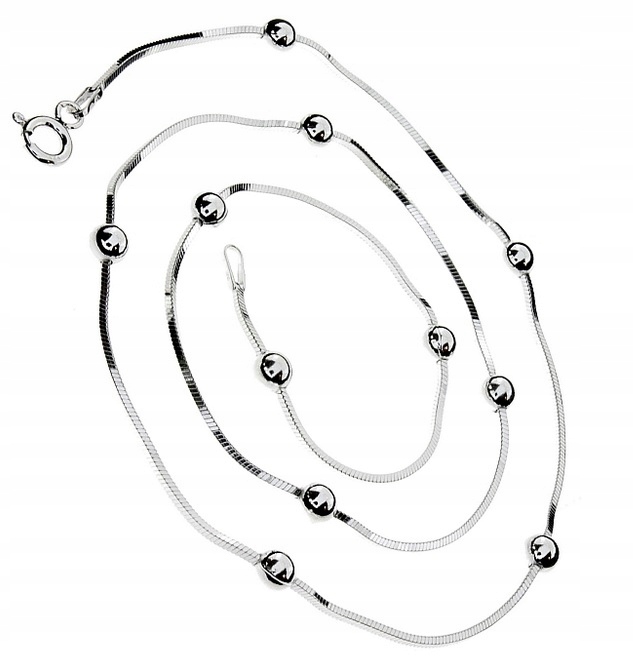 

Bransoletka srebrna żyłka kulki na nogę srebro 925