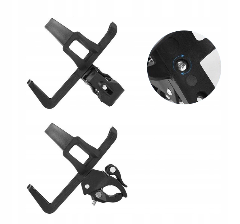 SOLIDNY UCHWYT ROWEROWY KOSZYK NA BUTELKĘ BIDON ROWER WÓZEK KIEROWNICĘ WODĘ Kolor dominujący czarny