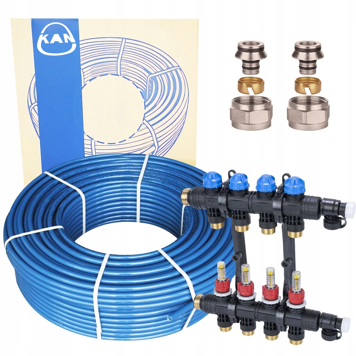 ZESTAW RURA KAN-therm ROZDZIELACZ 4 OBW AFRISO PEX