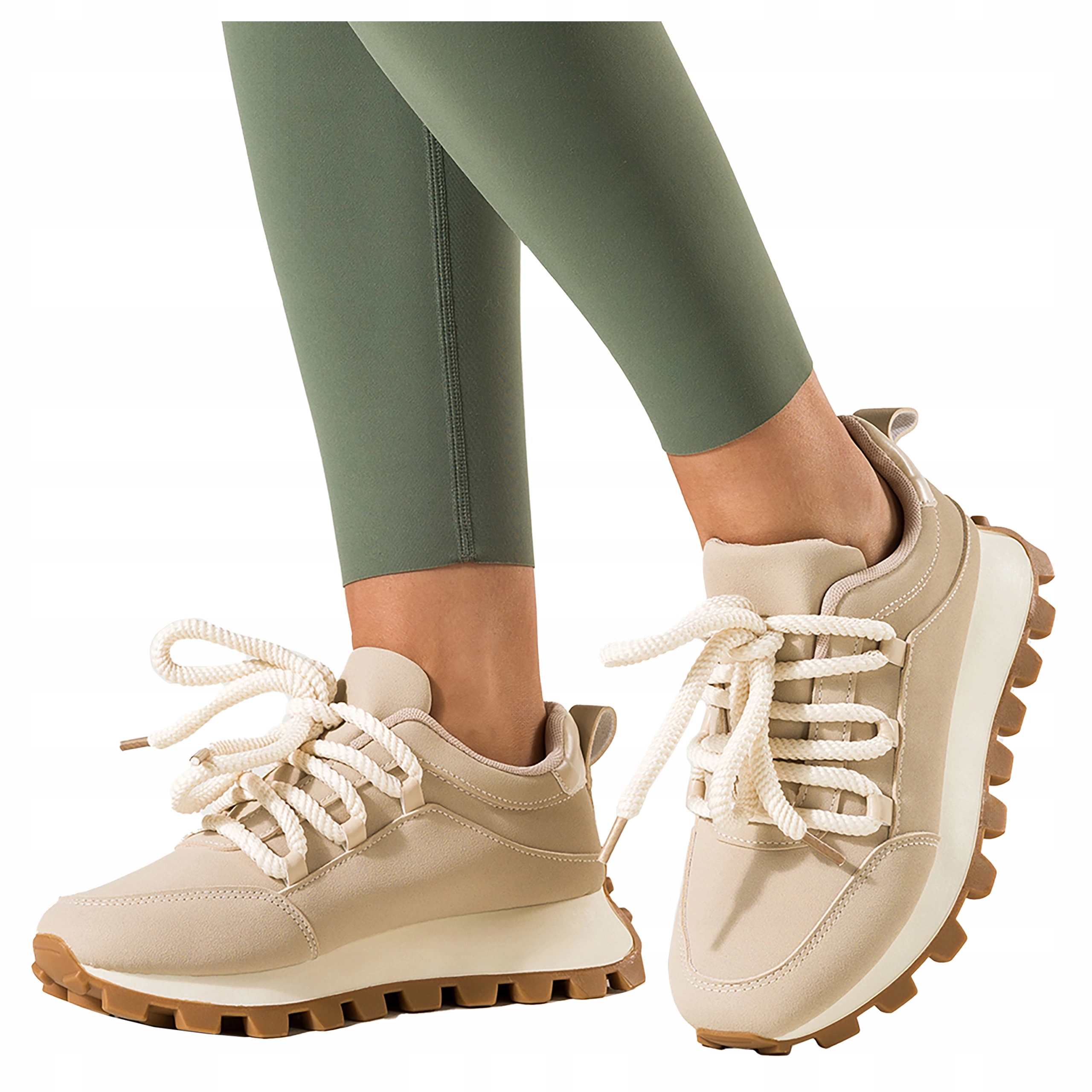 Sportovní Dámská obuv Béžová S Běhounovou Platformou Tenisky velikost 38