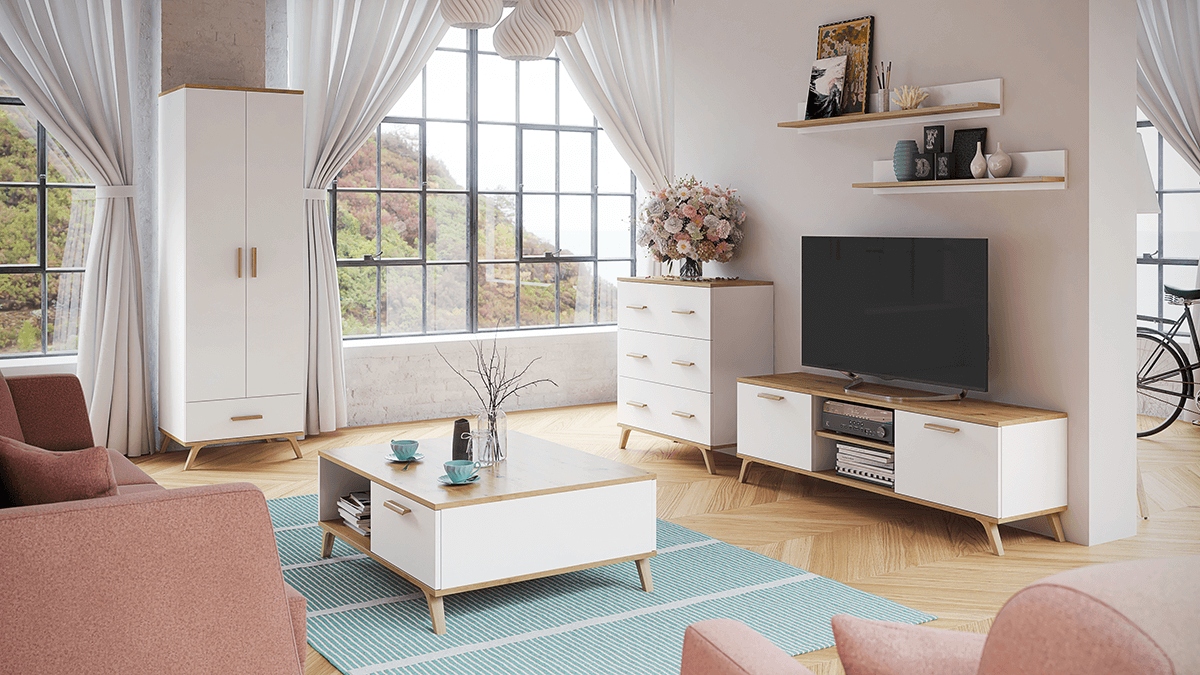 Ława pokojowa stolik kawowy 100 cm RALF 12 biała EAN (GTIN) 5905159572505