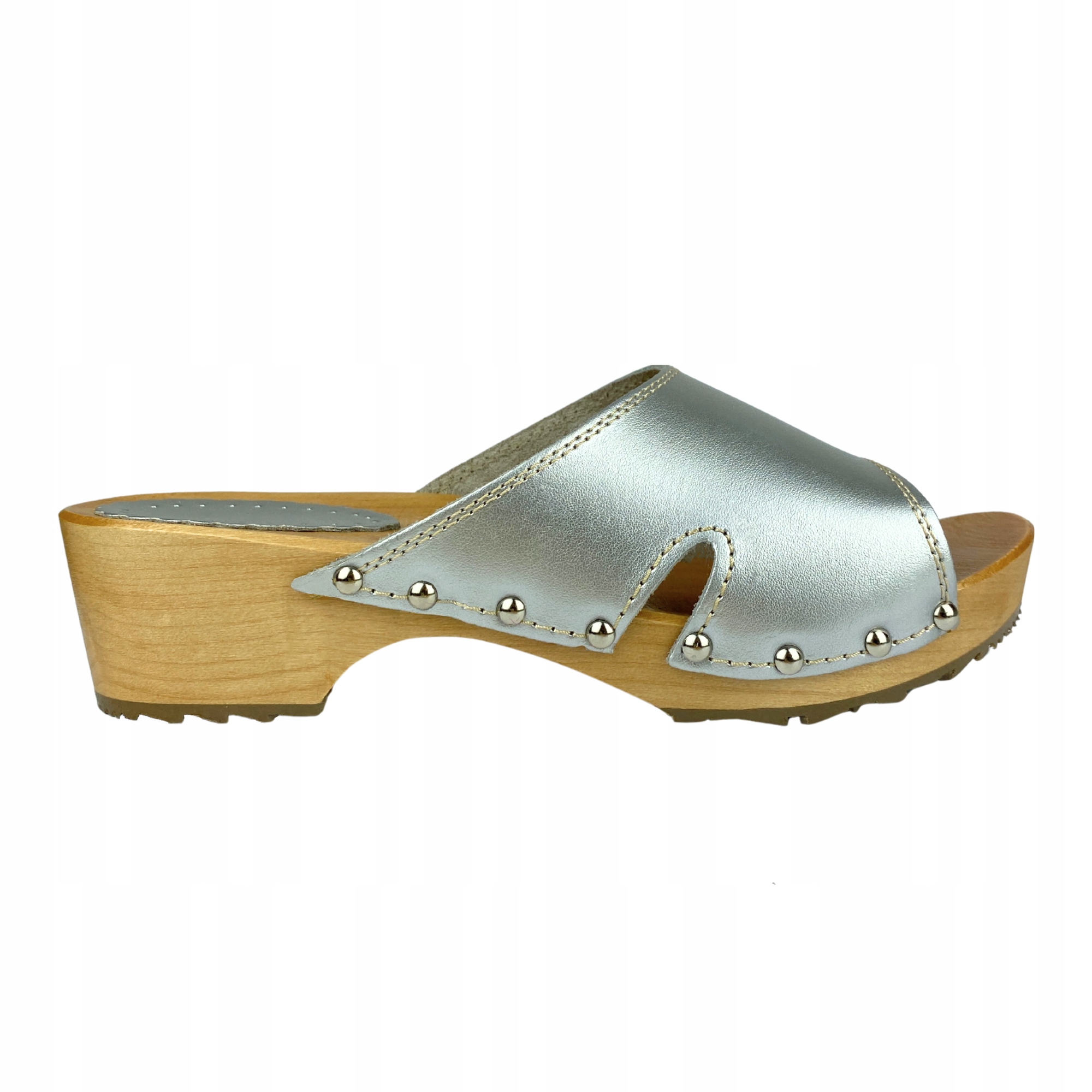 Dámské odkryté kožené chodítka stříbrné Janex Bellezia